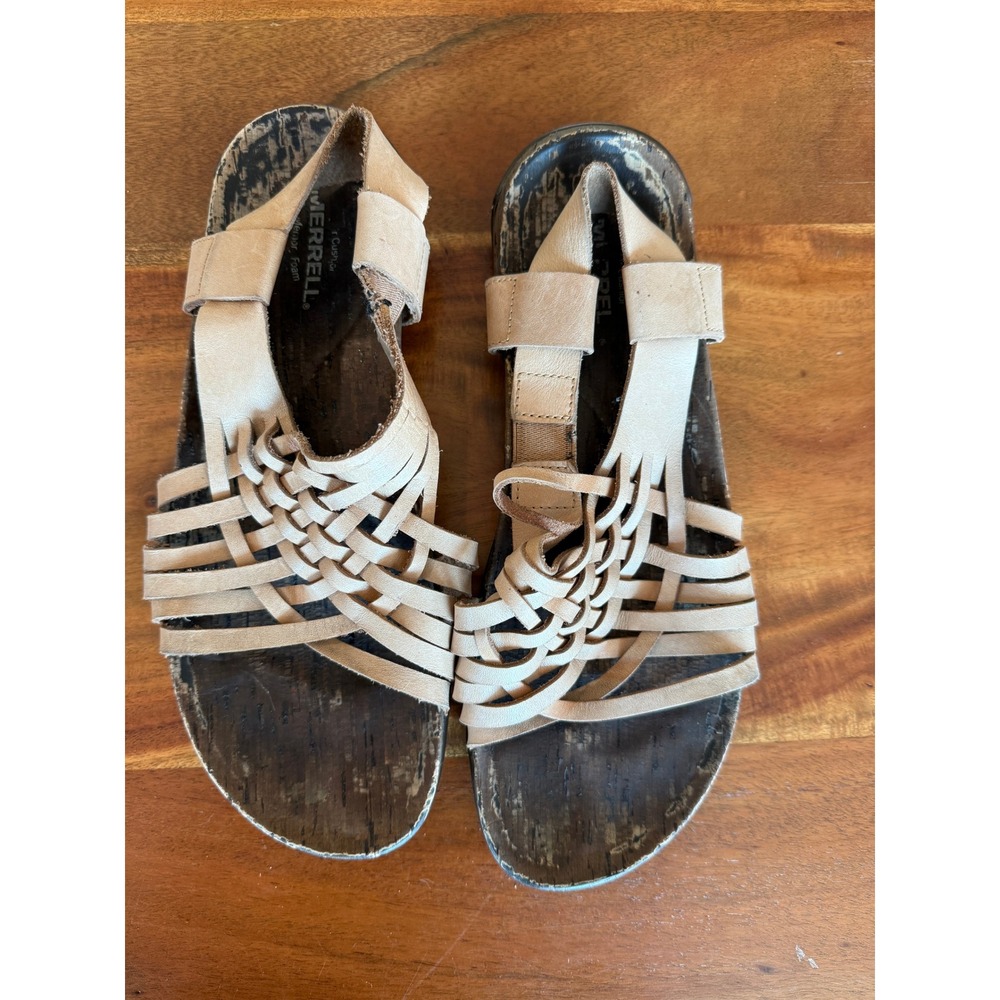 Merrell Tan Criss cross Sandals Size 10